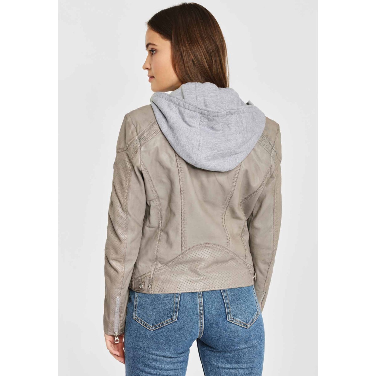 Geaca de Piele Naturala Dama Gipsy Gri Deschis GGAelly LAMAS – IMBRACAMINTE