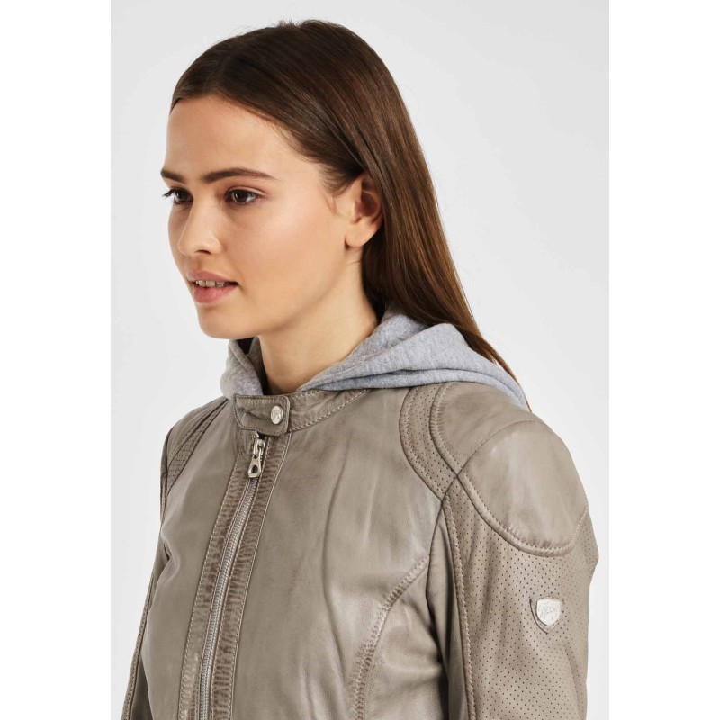 Geaca de Piele Naturala Dama Gipsy Gri Deschis GGAelly LAMAS – IMBRACAMINTE