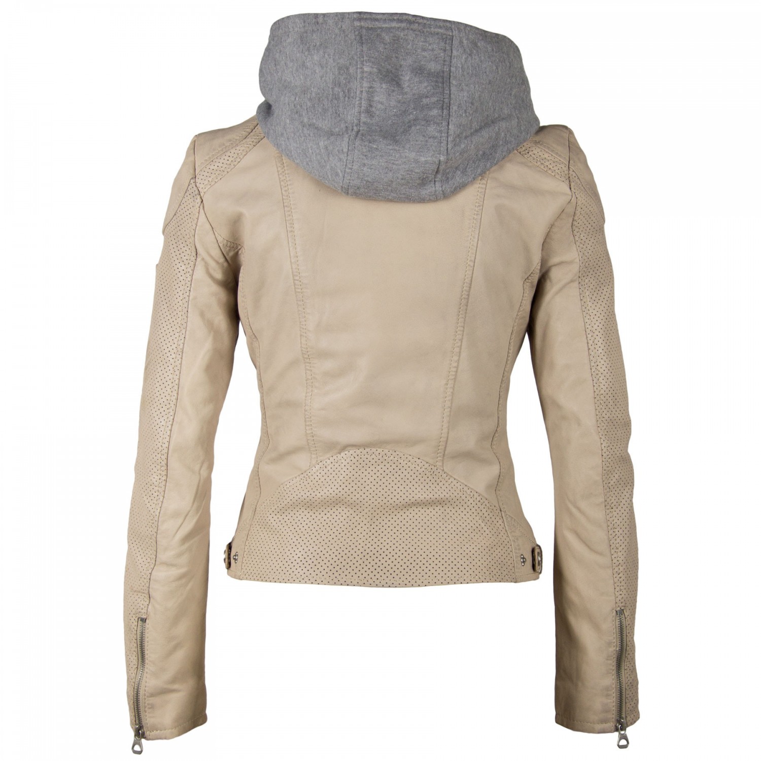 Geaca de Piele Naturala Dama Gipsy Alb Murdar GGAelly LAMAS – IMBRACAMINTE