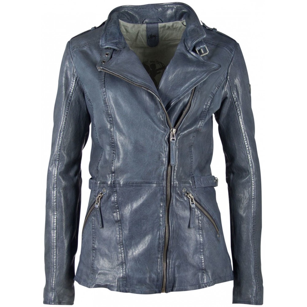 Geaca de Piele Naturala Dama Gipsy Albastra GGBeeke LABUV Geaca de Piele Naturala Dama Gipsy Albastra GGBeeke LABUV - readytowear.ro