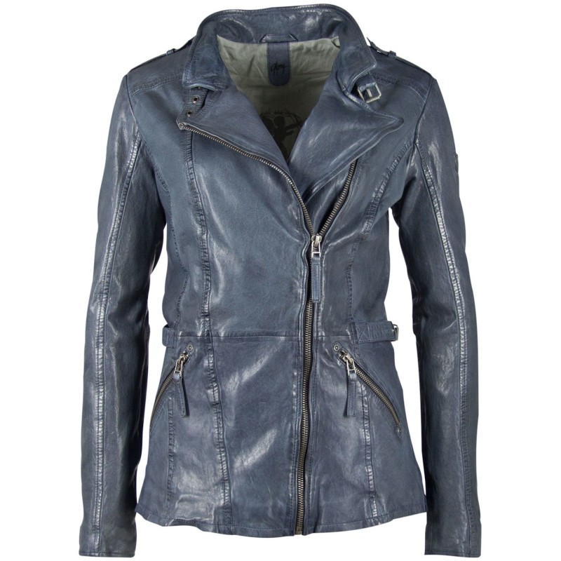 Geaca de Piele Naturala Dama Gipsy Albastra GGBeeke LABUV – IMBRACAMINTE
