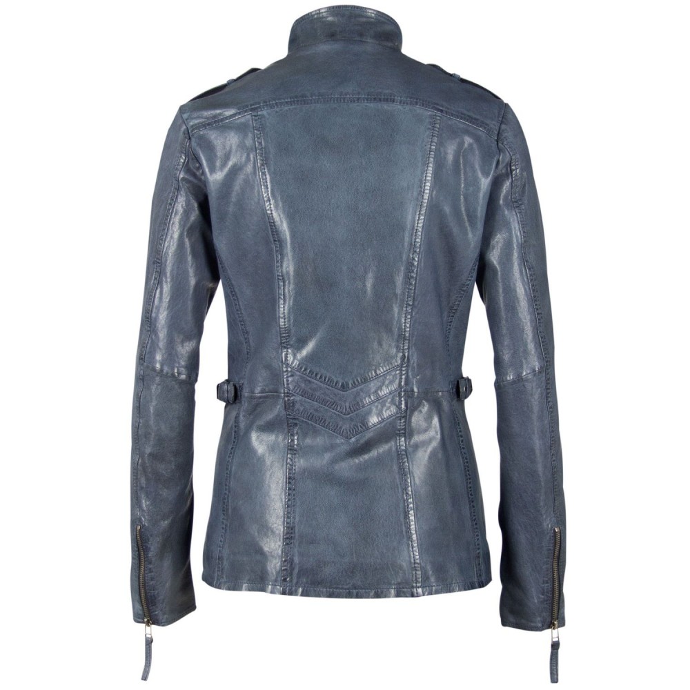 Geaca de Piele Naturala Dama Gipsy Albastra GGBeeke LABUV Geaca de Piele Naturala Dama Gipsy Albastra GGBeeke LABUV - readytowear.ro