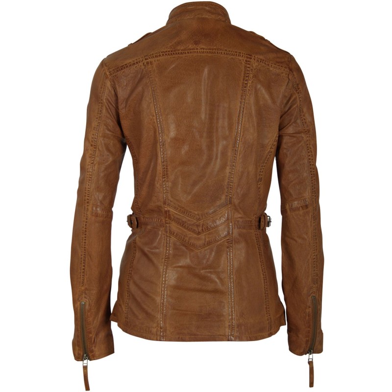 Geaca de Piele Dama Gipsy Coniac GGBeeke LABUV – IMBRACAMINTE