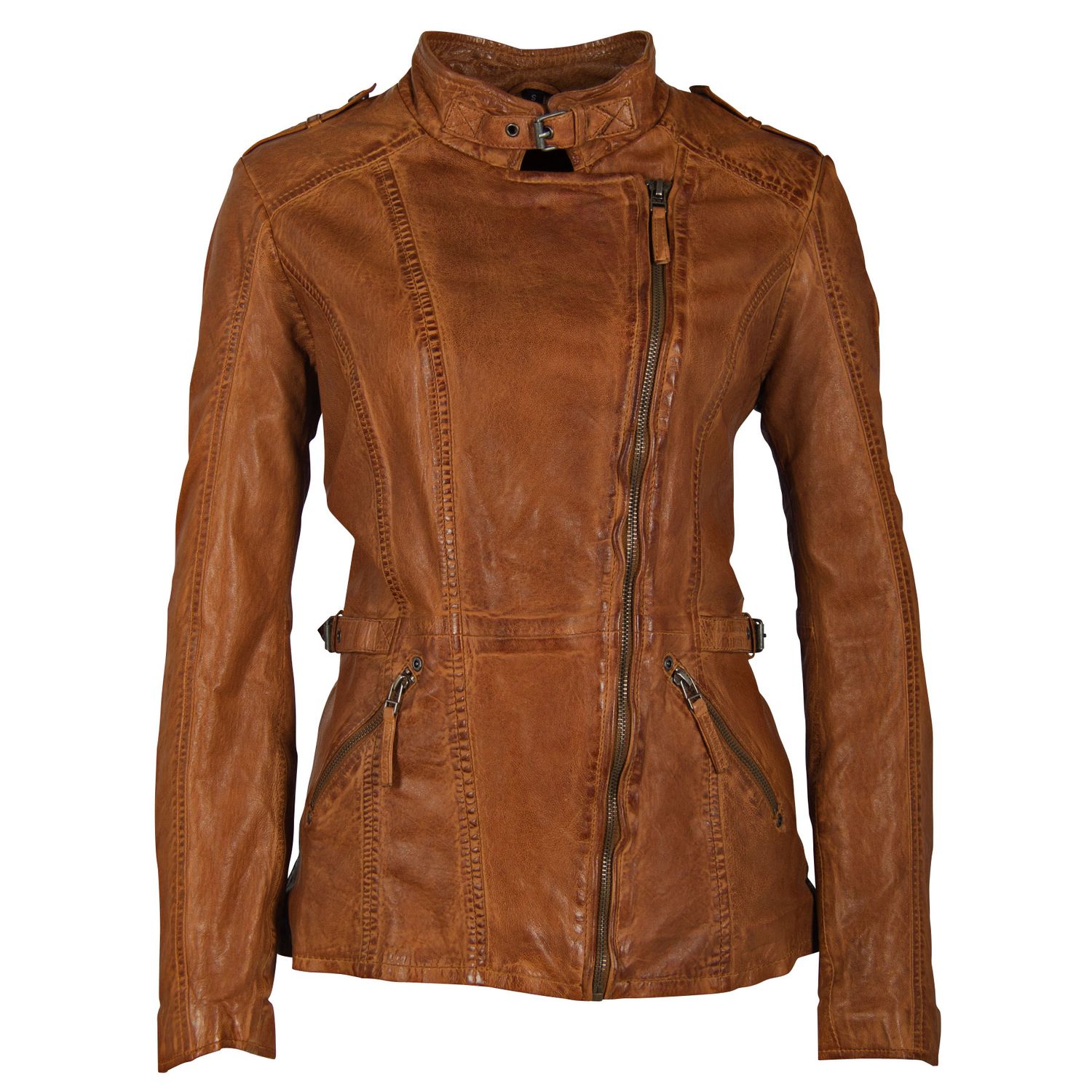 Geaca de Piele Dama Gipsy Coniac GGBeeke LABUV – IMBRACAMINTE