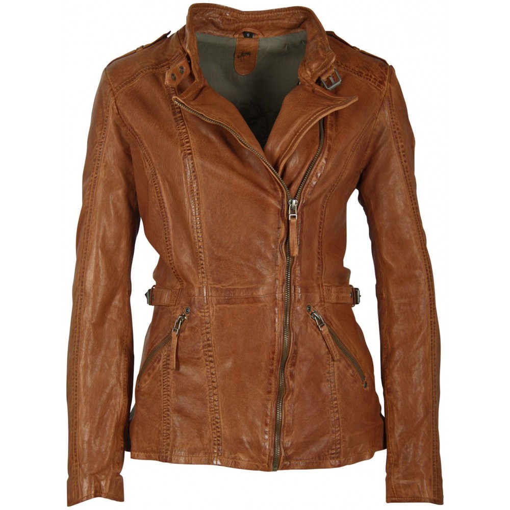Geaca de Piele Dama Gipsy Coniac GGBeeke LABUV Geaca de Piele Dama Gipsy Coniac GGBeeke LABUV - readytowear