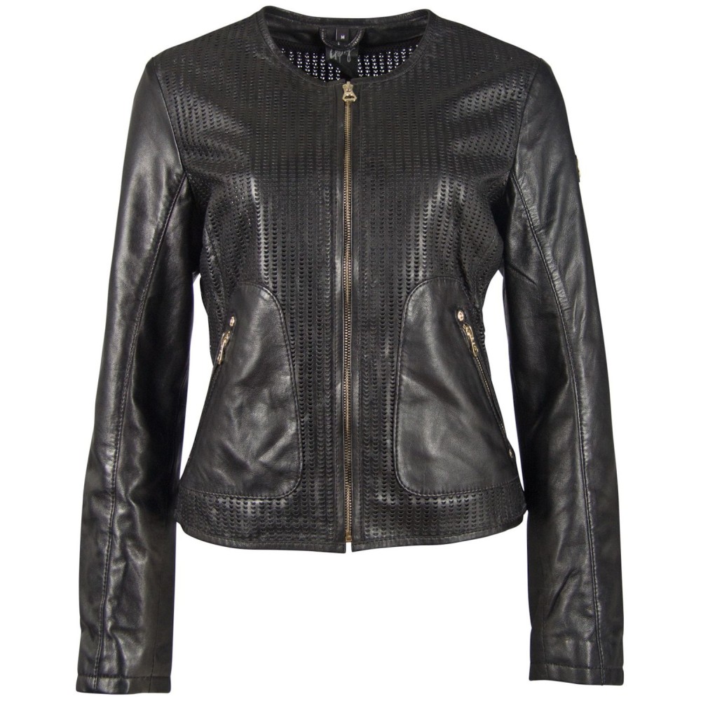 Geaca de Piele Dama Gipsy Neagra GGBlanka LNV geci de piele - readytowear.ro