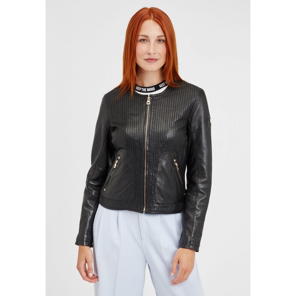 Geaca de Piele Dama Gipsy Neagra GGBlanka LNV geci de piele - readytowear.ro