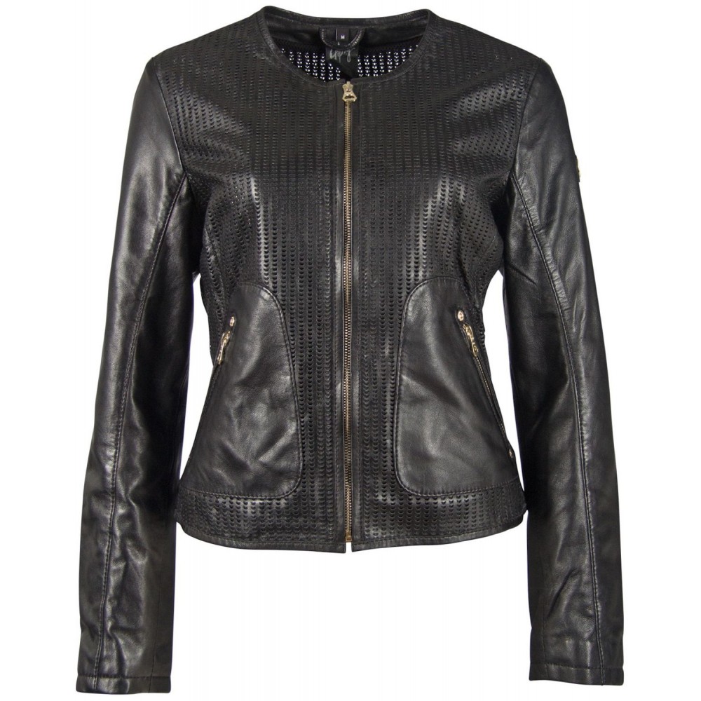 Geaca de Piele Dama Gipsy Neagra GGBlanka LNV - readytowear