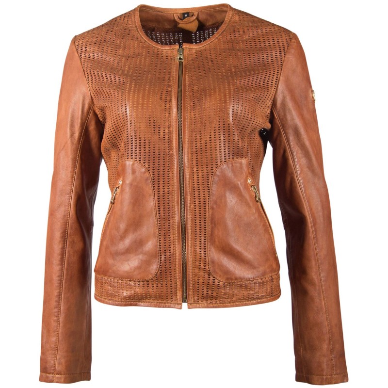 Geaca de Piele Dama Gipsy Coniac GGBlanka LNV – IMBRACAMINTE