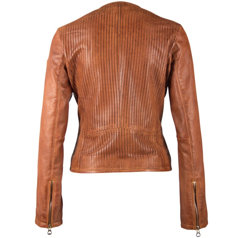 Geaca de Piele Dama Gipsy Coniac GGBlanka LNV – IMBRACAMINTE