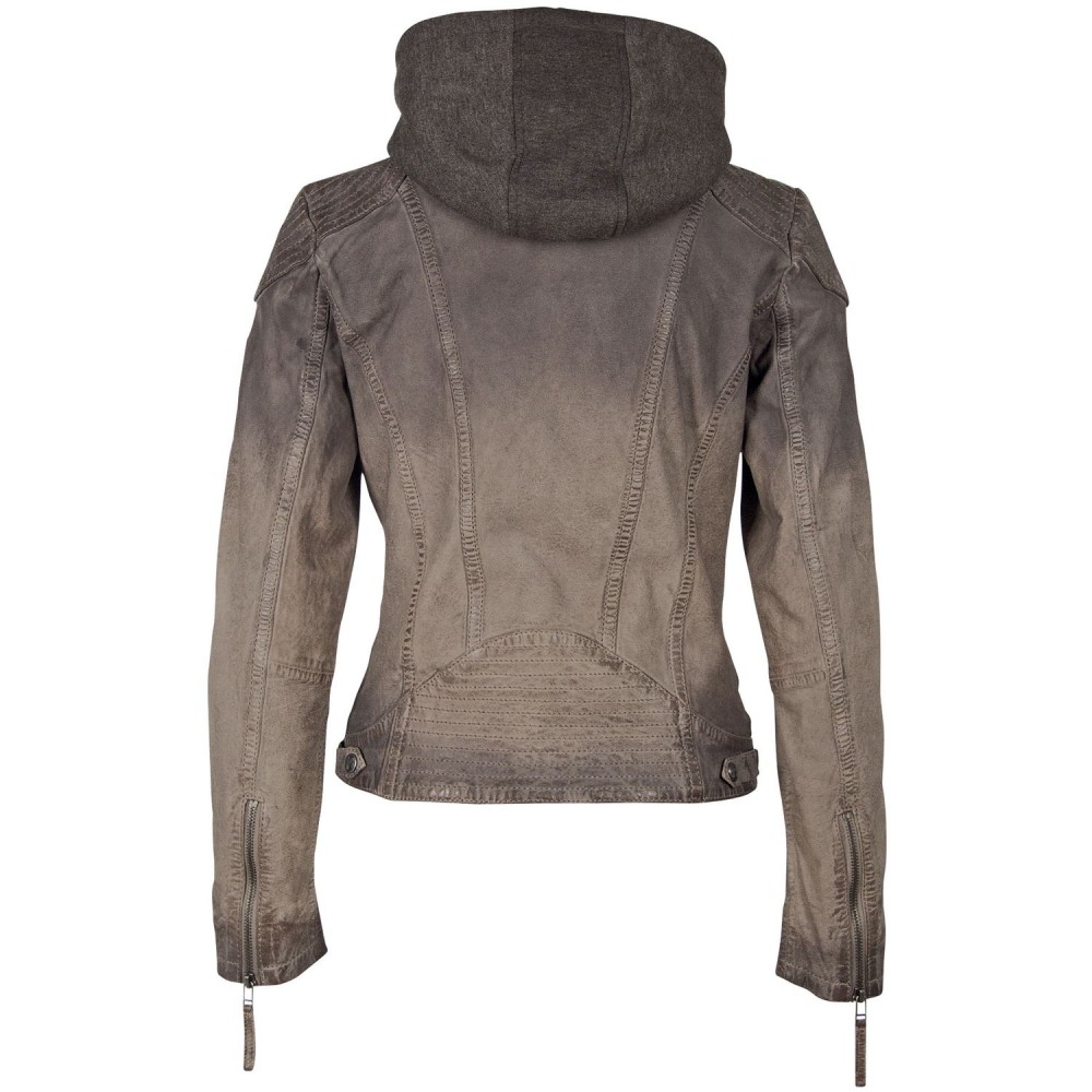 Geaca de Piele Dama Gipsy Gri GGCascha LAMOV geci de piele - readytowear.ro