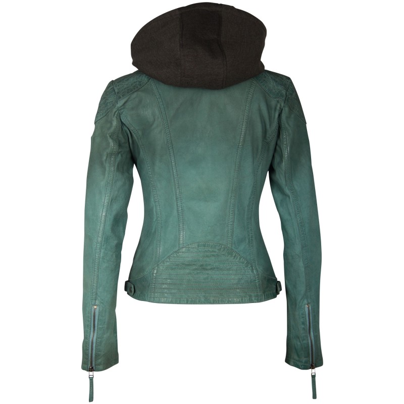 Geaca de Piele Dama Gipsy Turcoaz GGCascha LAMOV – IMBRACAMINTE