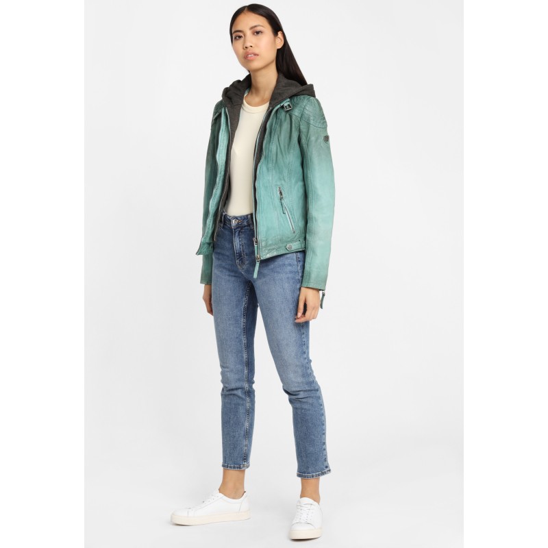 Geaca de Piele Dama Gipsy Turcoaz GGCascha LAMOV – IMBRACAMINTE