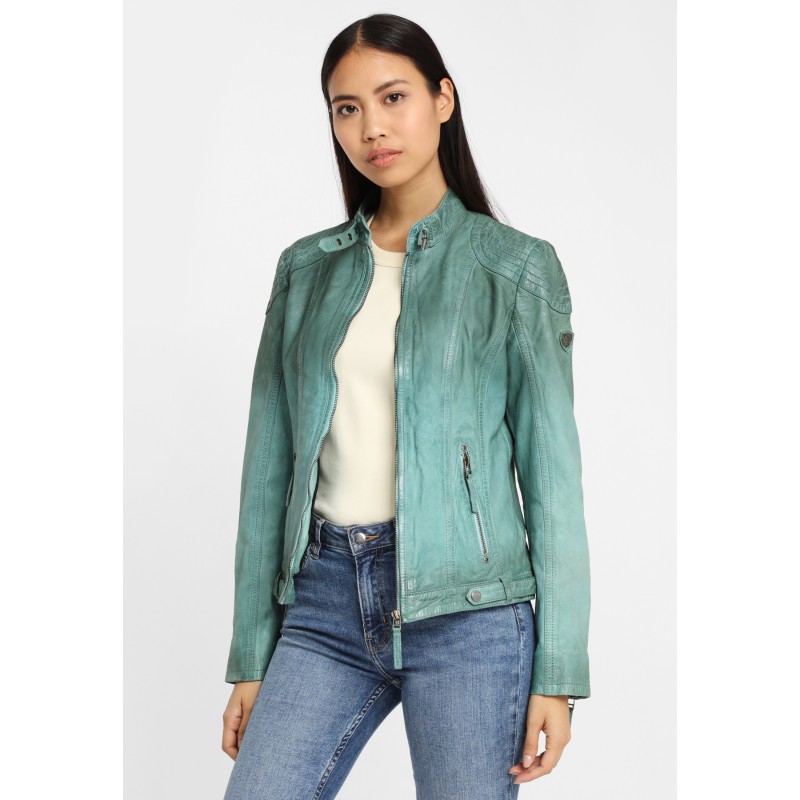 Geaca de Piele Dama Gipsy Turcoaz GGCascha LAMOV – IMBRACAMINTE