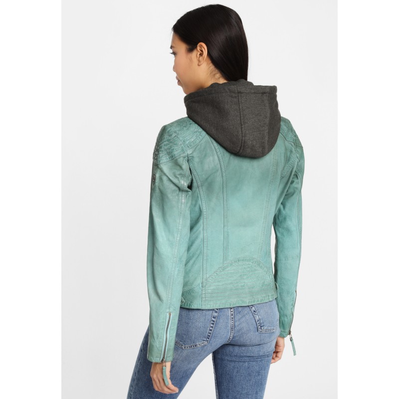 Geaca de Piele Dama Gipsy Turcoaz GGCascha LAMOV – IMBRACAMINTE