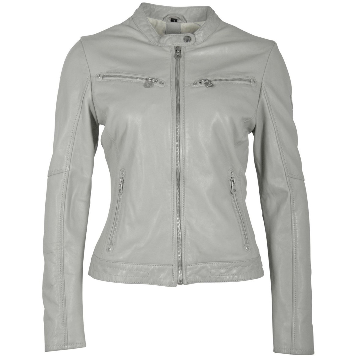 Geaca de Piele Dama Gipsy Gri Deschis GGCharlee LAORV – IMBRACAMINTE