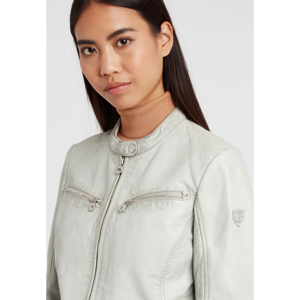 Geaca de Piele Dama Gipsy Gri Deschis GGCharlee LAORV – IMBRACAMINTE