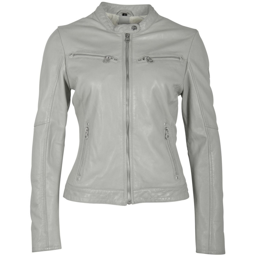 Geaca de Piele Dama Gipsy Gri Deschis GGCharlee LAORV Geaca de Piele Dama Gipsy Gri Deschis GGCharlee LAORV - readytowear