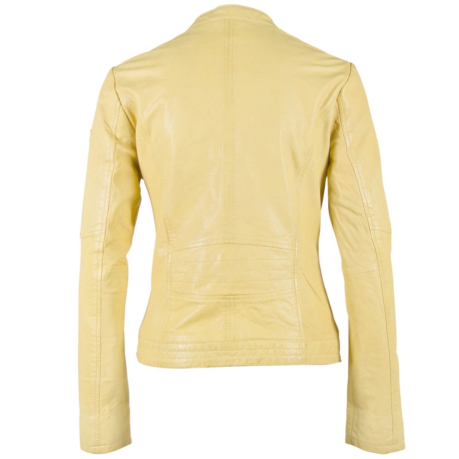 Geaca de Piele Naturala Dama Gipsy Galben Pastel GGCharlee LAORV – IMBRACAMINTE