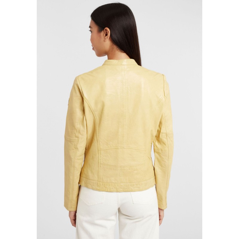 Geaca de Piele Naturala Dama Gipsy Galben Pastel GGCharlee LAORV – IMBRACAMINTE