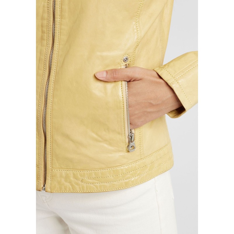 Geaca de Piele Naturala Dama Gipsy Galben Pastel GGCharlee LAORV – IMBRACAMINTE