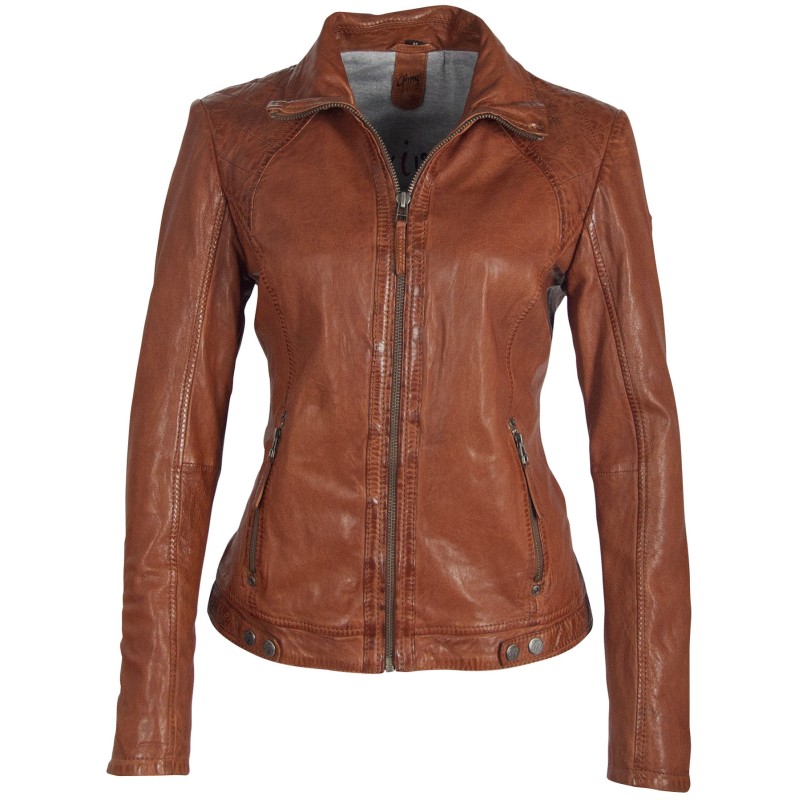 Geaca de Piele Naturala Dama Gipsy Coniac GGCitty LAMAXV – IMBRACAMINTE