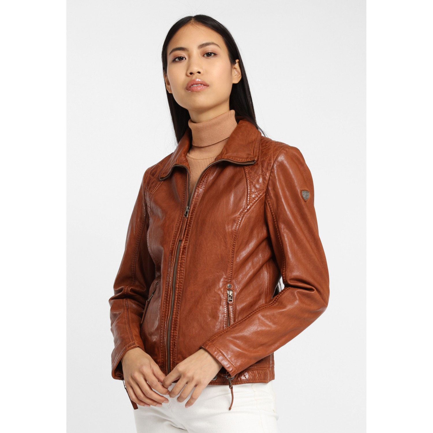 Geaca de Piele Naturala Dama Gipsy Coniac GGCitty LAMAXV – IMBRACAMINTE Geaca de Piele Naturala Dama Gipsy Coniac GGCitty LAMAXV – IMBRACAMINTE