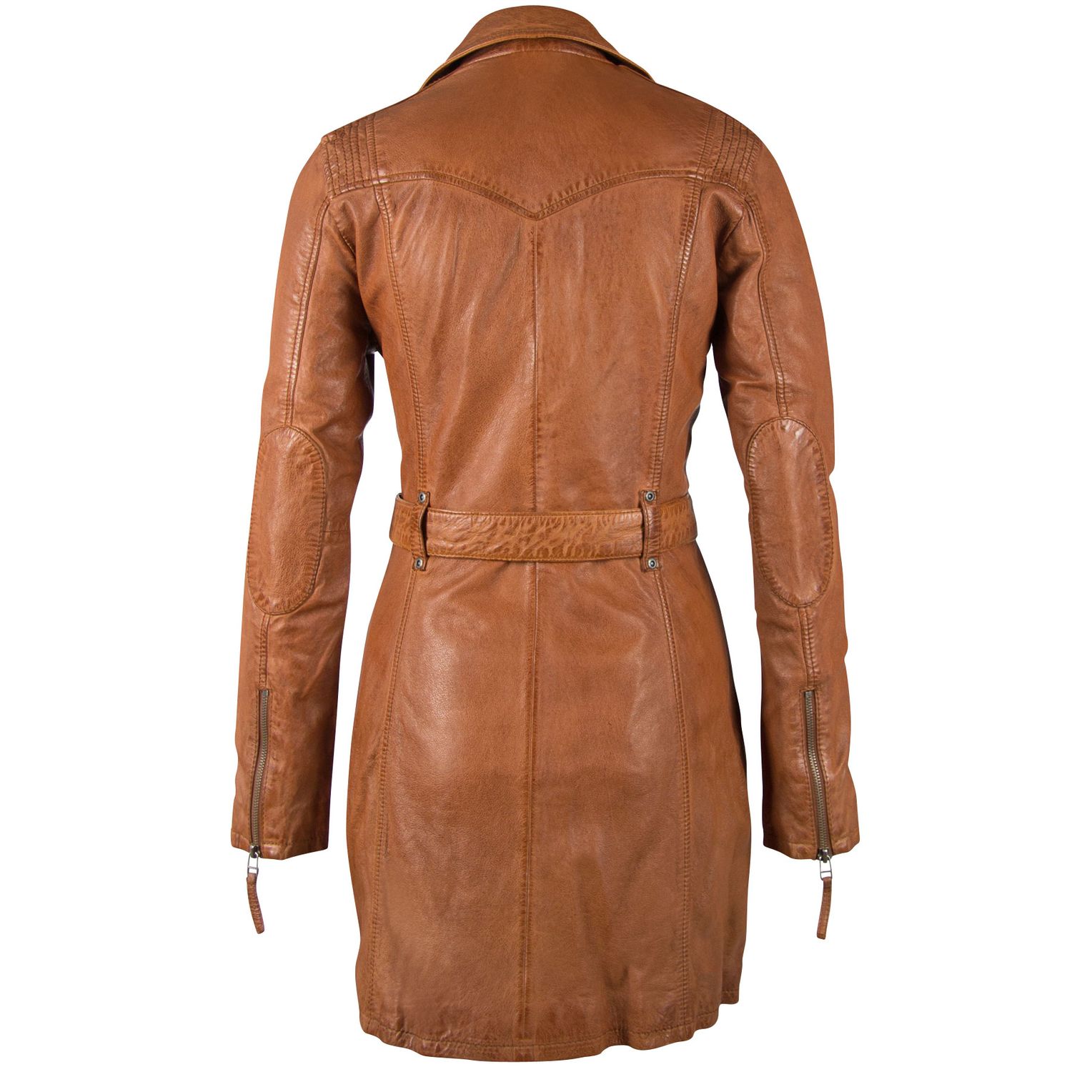 Geaca Lunga de Piele Naturala Dama Gipsy Coniac GGDenna LEGV – IMBRACAMINTE