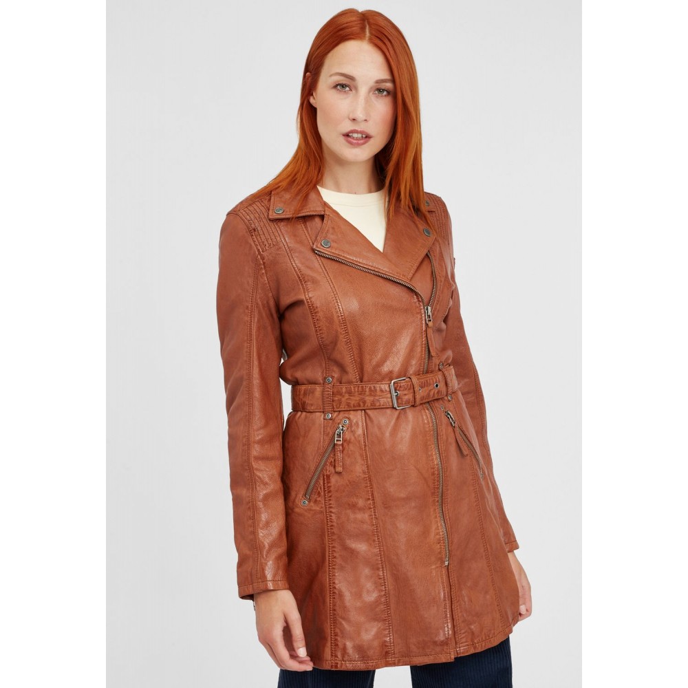 Geaca Lunga de Piele Naturala Dama Gipsy Coniac GGDenna LEGV Geaca Lunga de Piele Naturala Dama Gipsy Coniac GGDenna LEGV - readytowear.ro