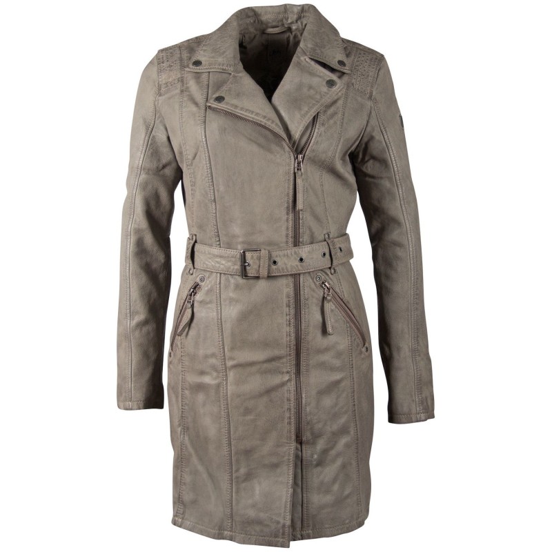 Geaca Lunga de Piele Naturala Dama Gipsy Gri GGDenna LEGV – IMBRACAMINTE
