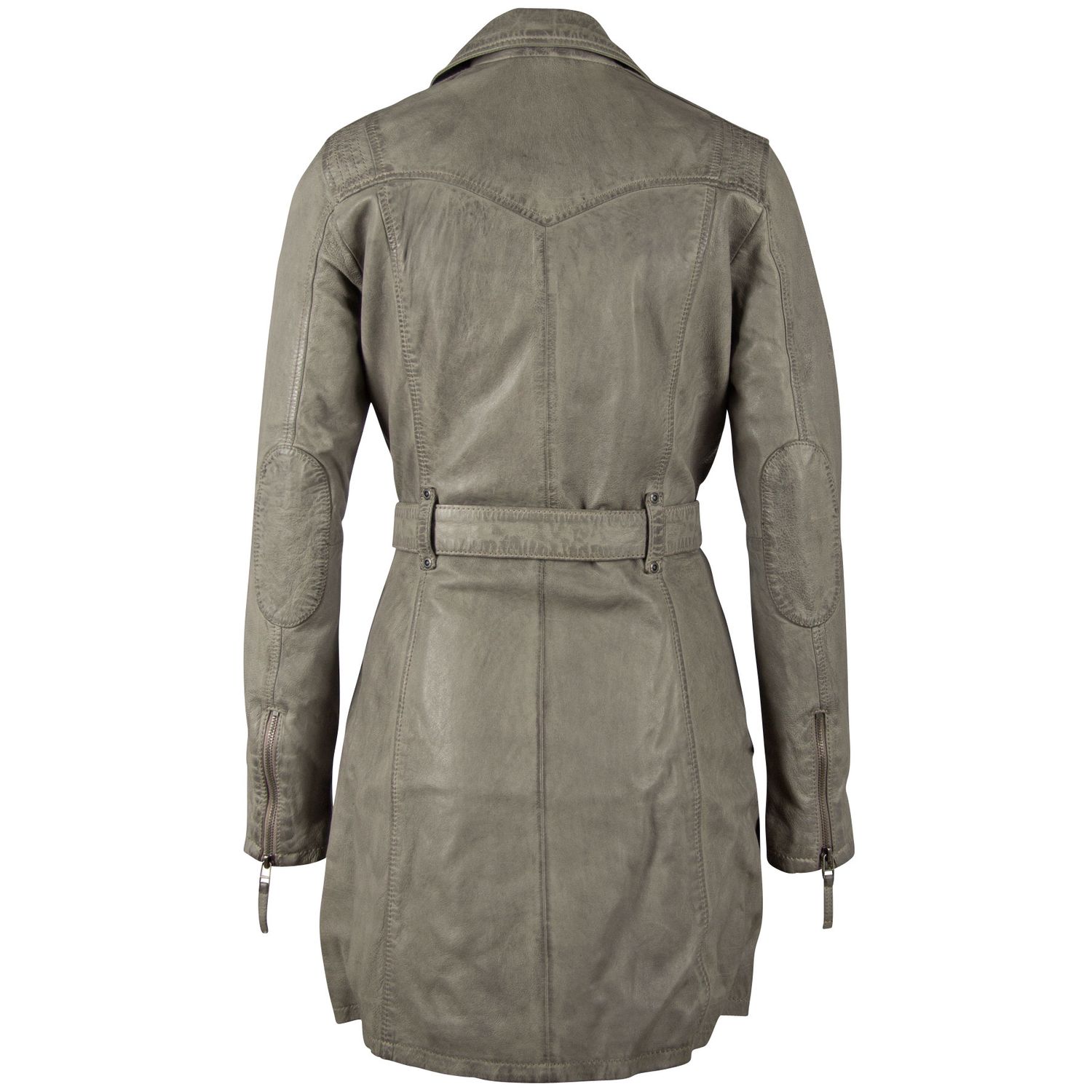 Geaca Lunga de Piele Naturala Dama Gipsy Gri GGDenna LEGV – IMBRACAMINTE