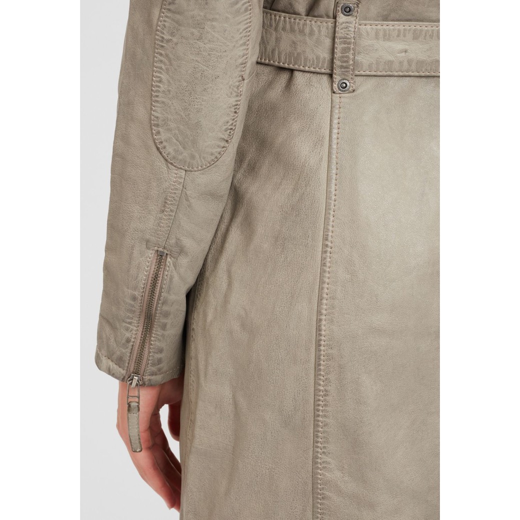 Geaca Lunga de Piele Naturala Dama Gipsy Gri GGDenna LEGV – IMBRACAMINTE