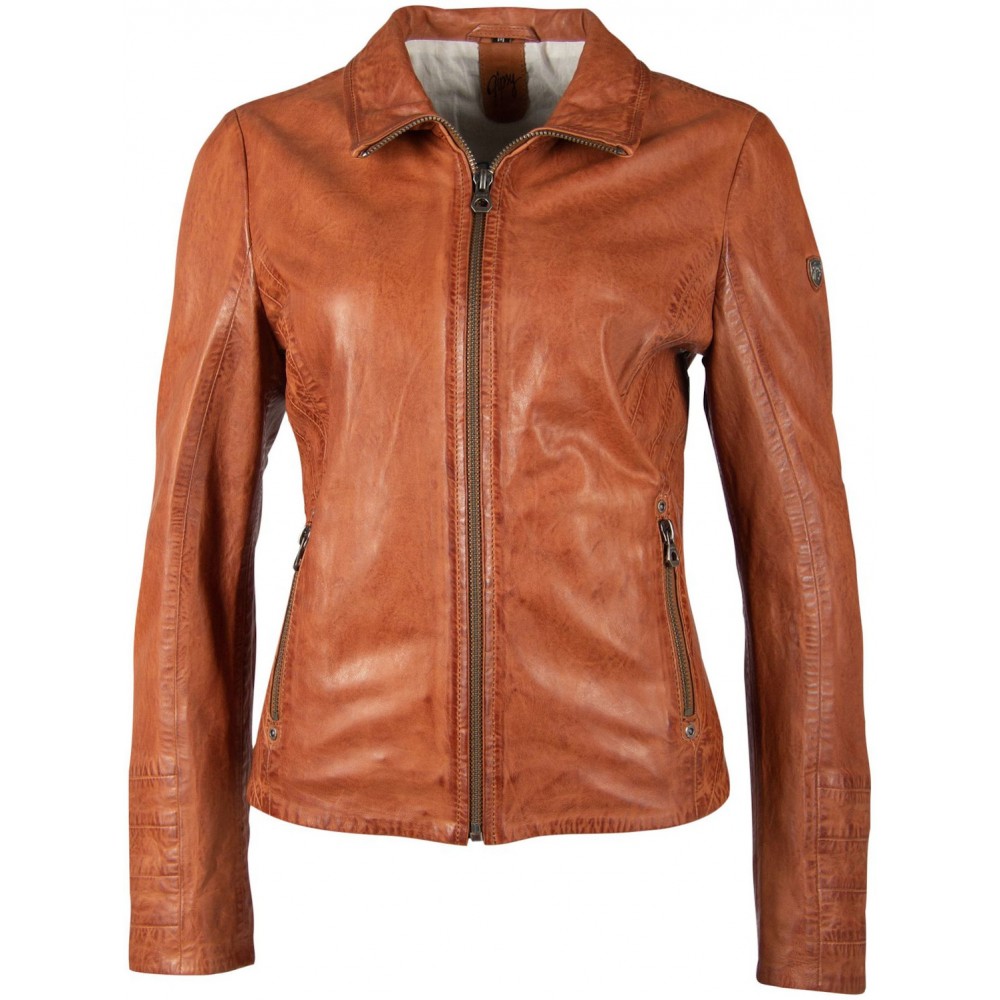 Geaca de Piele Naturala Dama Gipsy Coniac GGEvely NSLONTV Geaca de Piele Naturala Dama Gipsy Coniac GGEvely NSLONTV - readytowear.ro