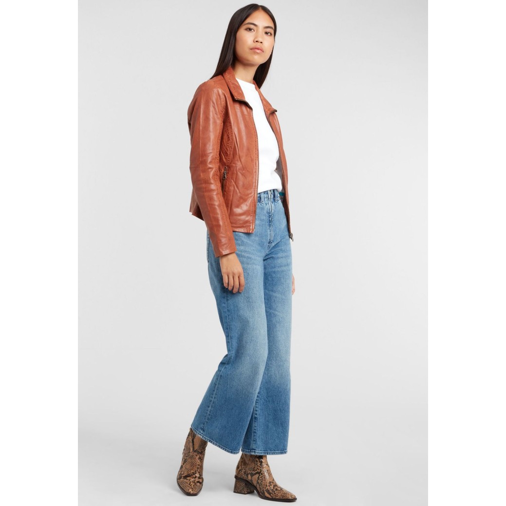 Geaca de Piele Naturala Dama Gipsy Coniac GGEvely NSLONTV – IMBRACAMINTE