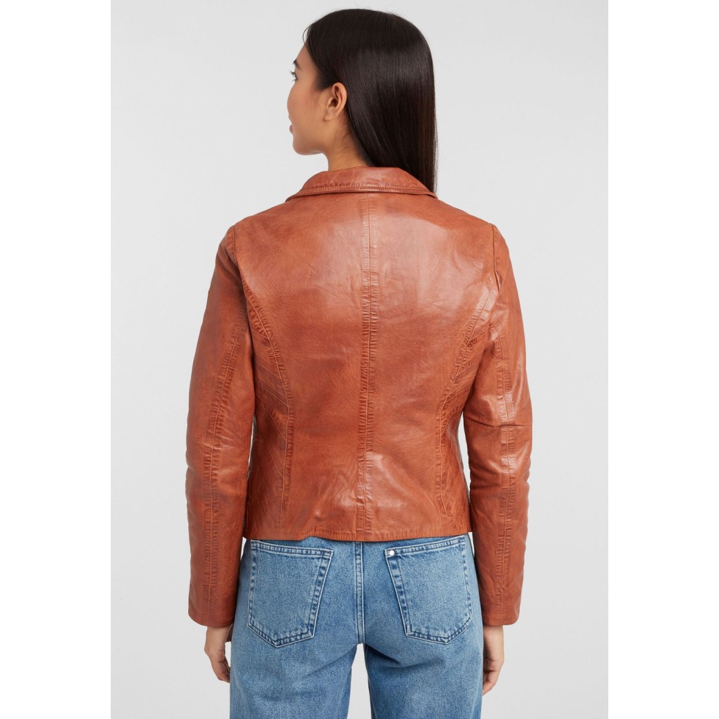 Geaca de Piele Naturala Dama Gipsy Coniac GGEvely NSLONTV – IMBRACAMINTE