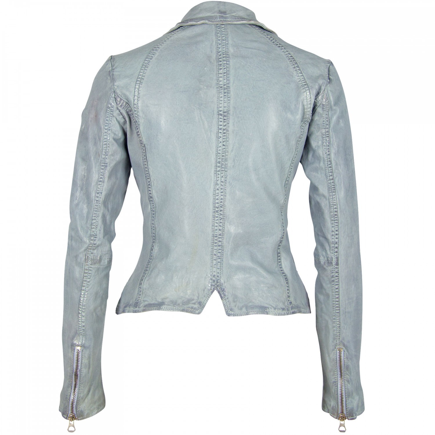 Geaca de Piele Naturala Dama Gipsy Albastru Deschis GGEyla LVTW – IMBRACAMINTE