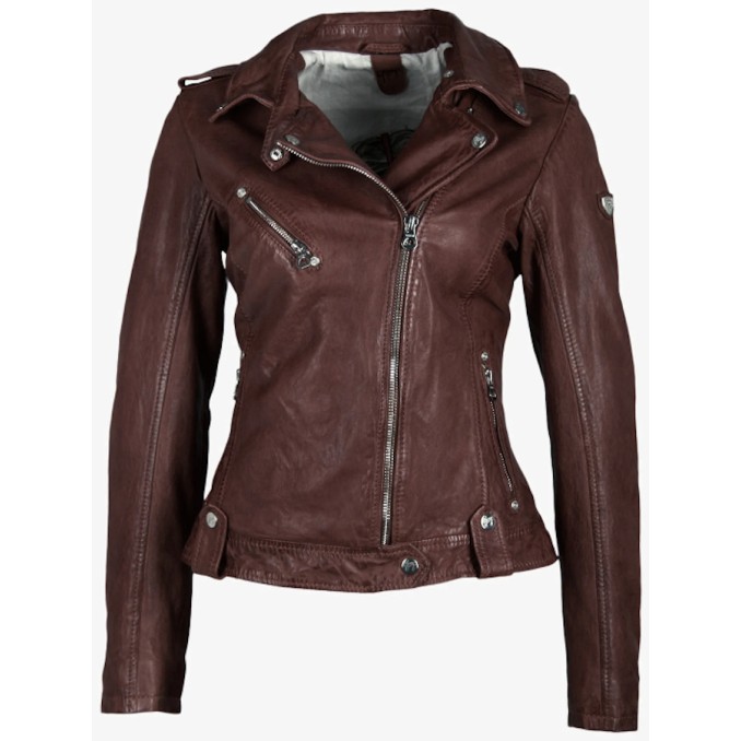 Geaca de Piele Naturala Dama Gipsy Castanie GGFamos LAMAXV – IMBRACAMINTE