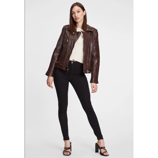 Geaca de Piele Naturala Dama Gipsy Castanie GGFamos LAMAXV – IMBRACAMINTE