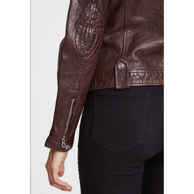 Geaca de Piele Naturala Dama Gipsy Castanie GGFamos LAMAXV – IMBRACAMINTE