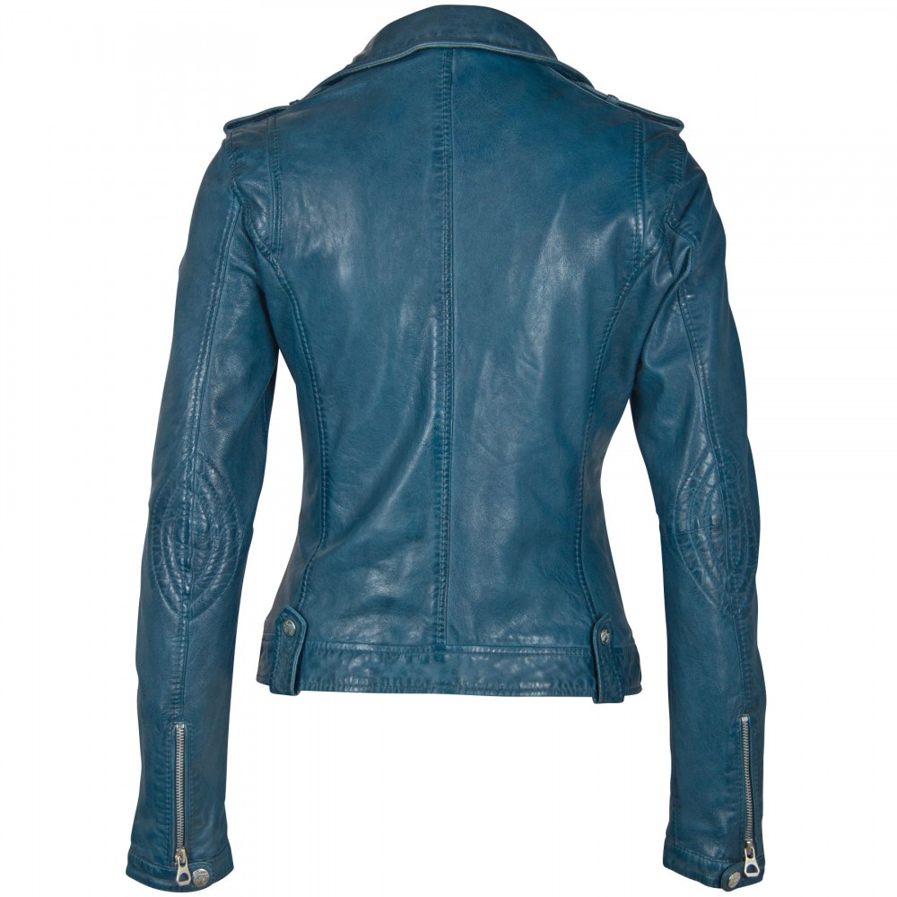 Geaca de Piele Dama Gipsy Albastra GGFamos LAMAXV geci de piele - readytowear.ro