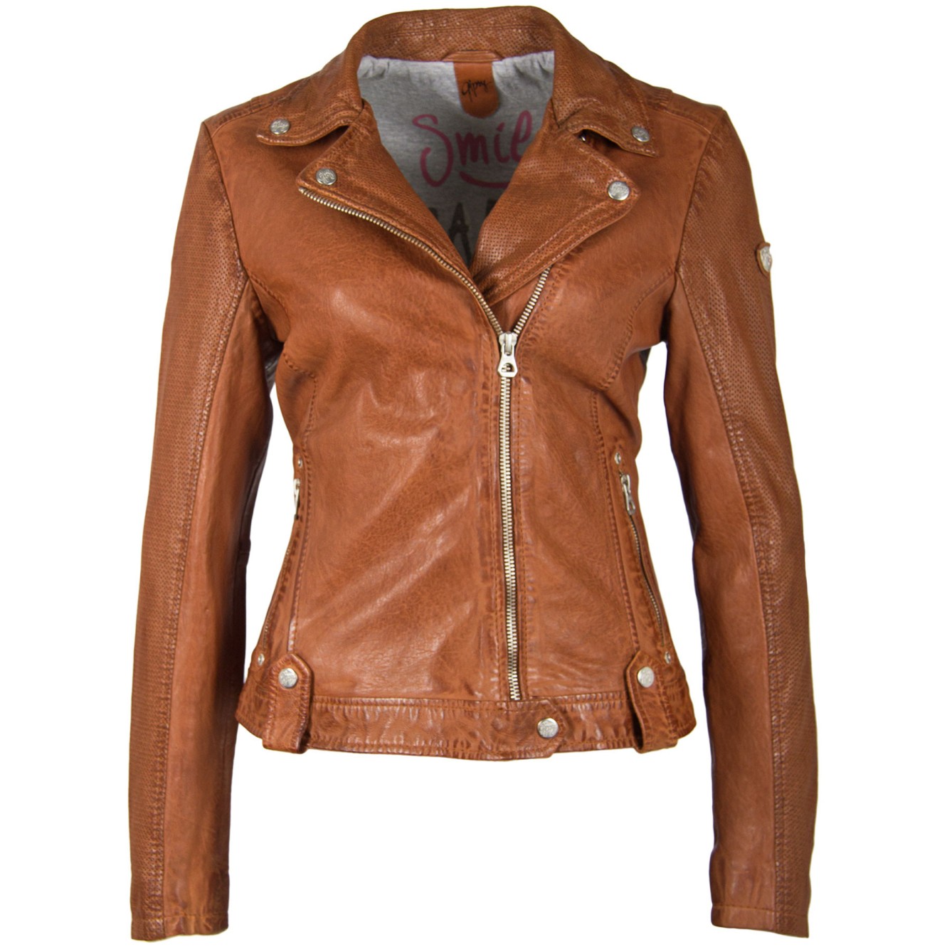 Geaca de Piele Naturala Dama Gipsy Coniac GGFavour LAMAXV – IMBRACAMINTE