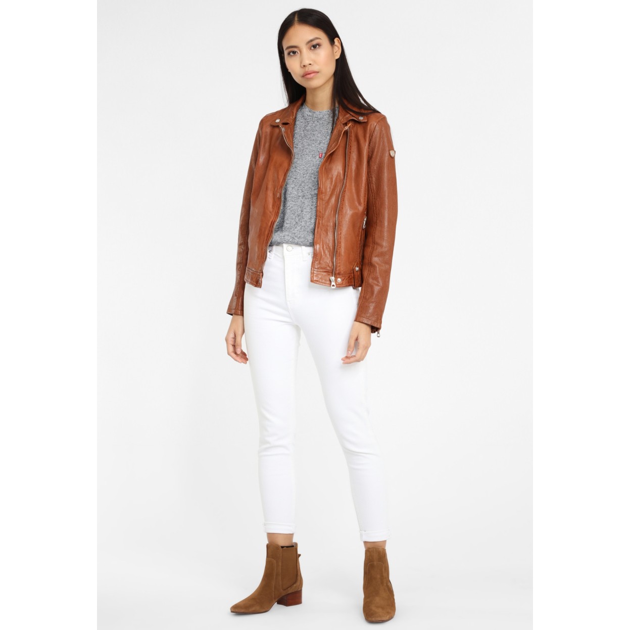 Geaca de Piele Naturala Dama Gipsy Coniac GGFavour LAMAXV – IMBRACAMINTE