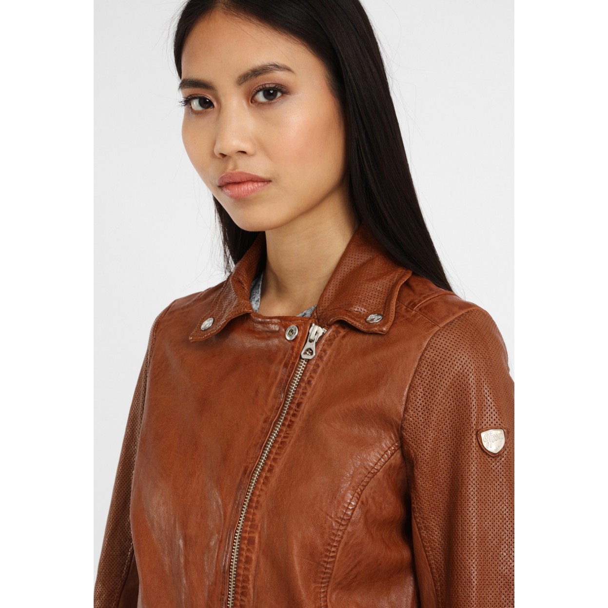 Geaca de Piele Naturala Dama Gipsy Coniac GGFavour LAMAXV – IMBRACAMINTE