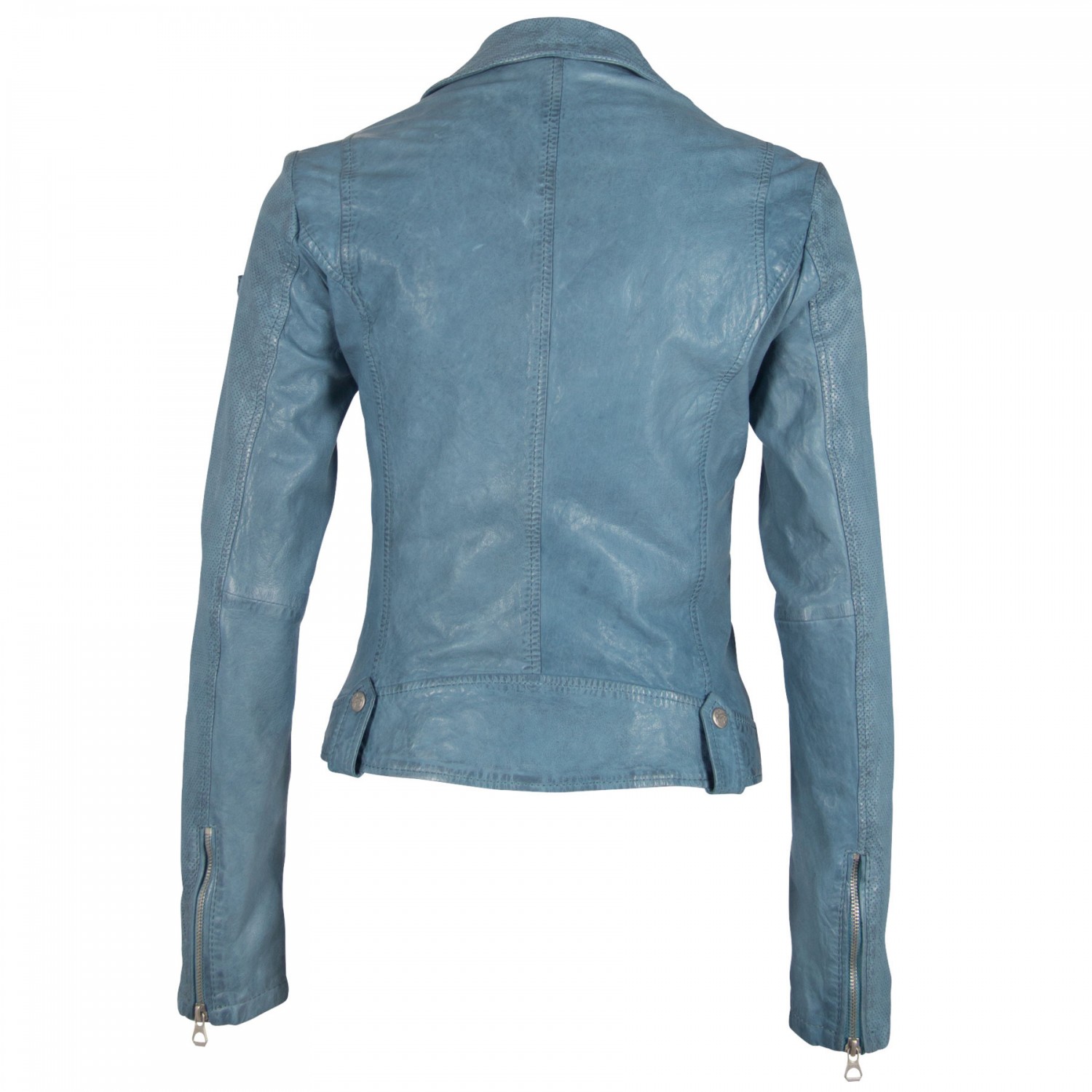 Geaca de Piele Naturala Dama Gipsy Albastru Deschis GGFavour LAMAXV – IMBRACAMINTE