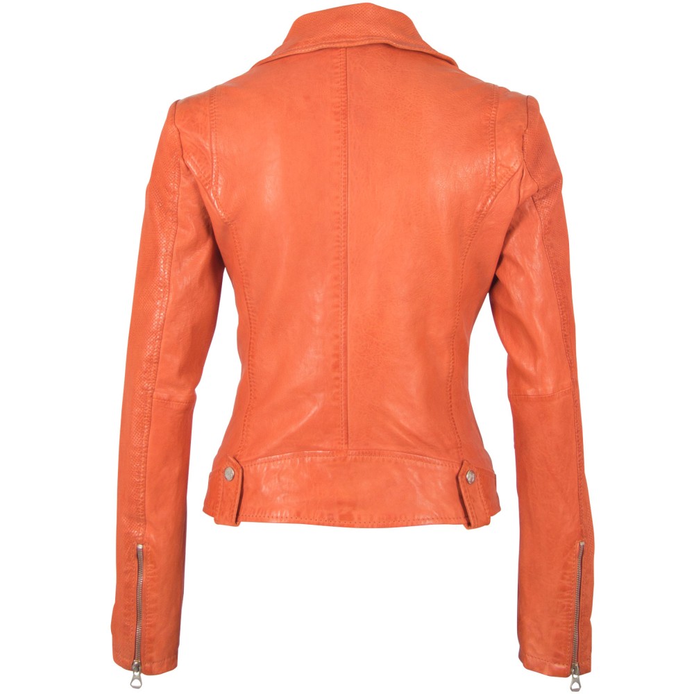Geaca de Piele Dama Gipsy Portocalie GGFavour LAMAXV geci de piele - readytowear.ro