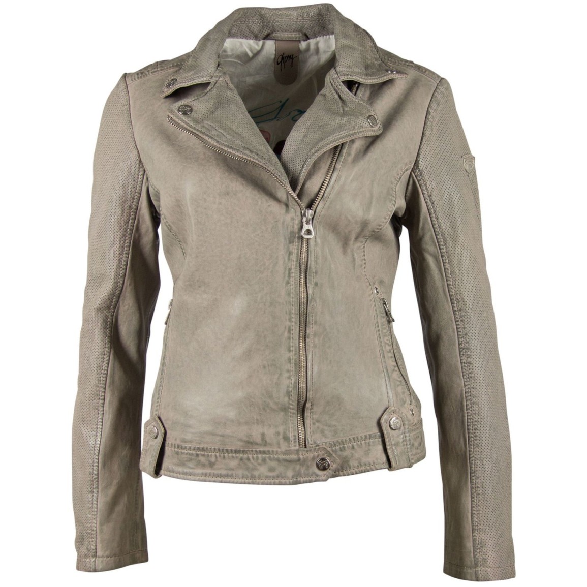 Geaca de Piele Dama Gipsy Gri GGFavour S21 LAMAXV – IMBRACAMINTE