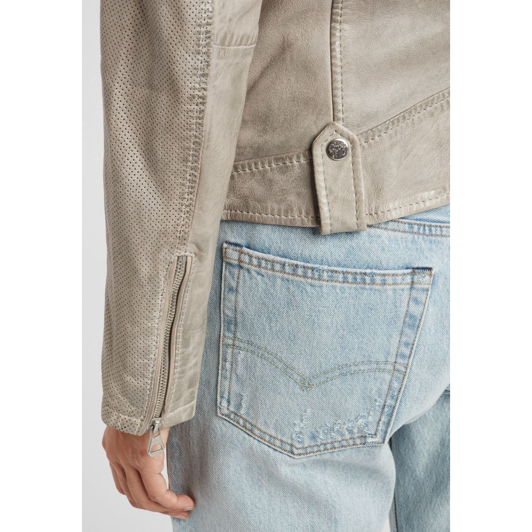 Geaca de Piele Dama Gipsy Gri GGFavour S21 LAMAXV – IMBRACAMINTE