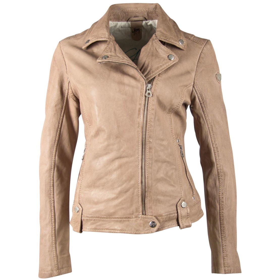 Geaca de Piele Dama Gipsy Alb Ivoriu GGFavour S21 LAMAXV – IMBRACAMINTE