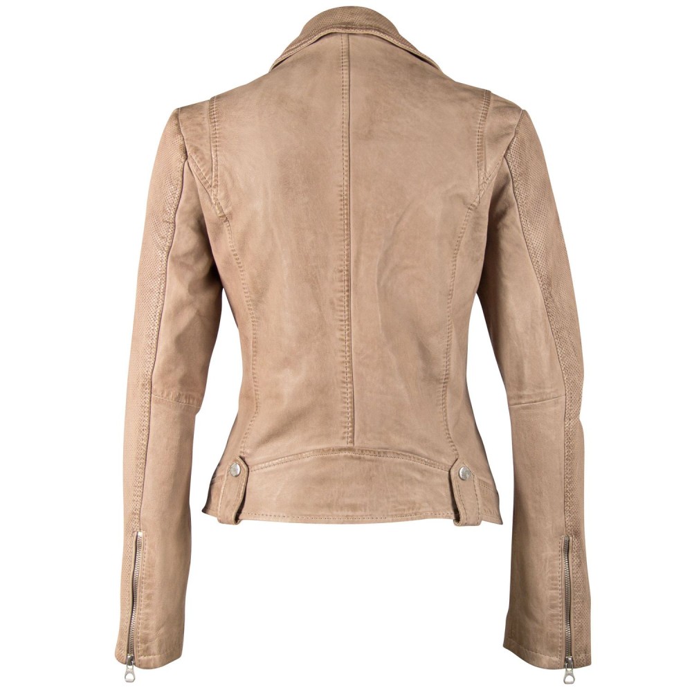 Geaca de Piele Dama Gipsy Alb Ivoriu GGFavour S21 LAMAXV geci de piele - readytowear.ro