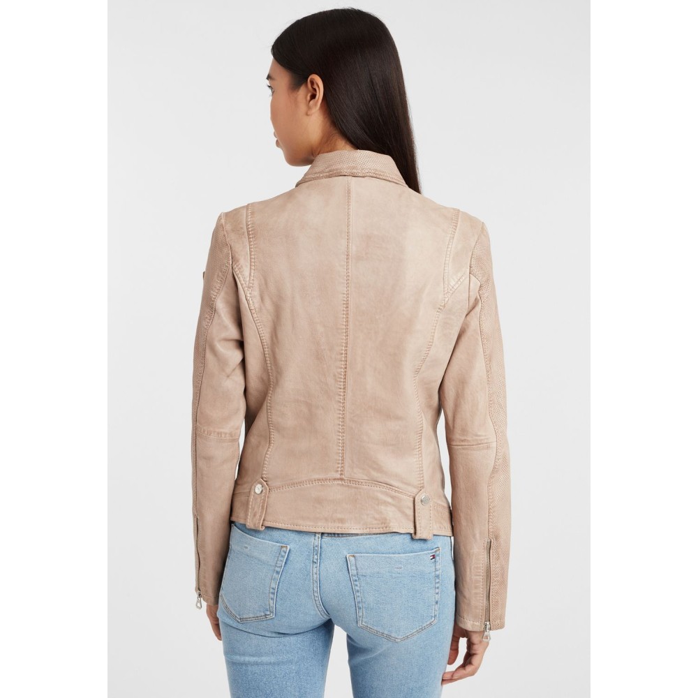 Geaca de Piele Dama Gipsy Alb Ivoriu GGFavour S21 LAMAXV geci de piele - readytowear.ro